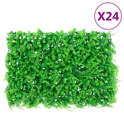 Gossi gard din frunze de feriga artificiale, 24 buc, verde, 40x60 cm
