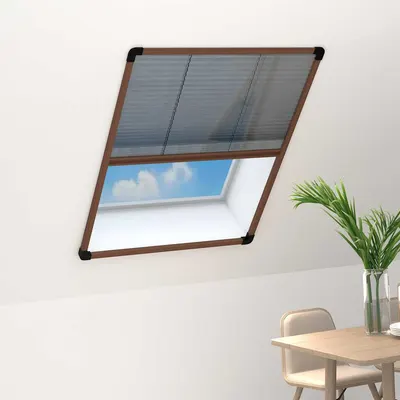 vidaXL Plasă insecte plisse pentru ferestre, maro, 80x100 cm, aluminiu