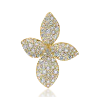 Pandantiv floral din aur galben cu diamante de 1.9ct