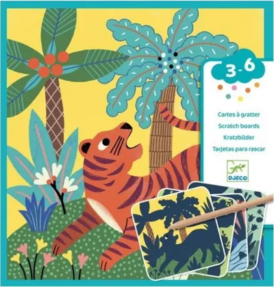 Set Djeco - Scrape Cards Big Animals St1