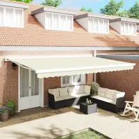 vidaXL Copertină retractabilă Crem 500 x 300 x 165 cm Stofă și Metal