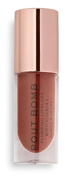 Makeup Revolution Pout Bomb gloss pentru volum, Cookie Deep Nude, 4.6 ml