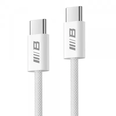 Cablu Date si Incarcare USB-C - USB-C Blueo, 100W, 2m, Alb
