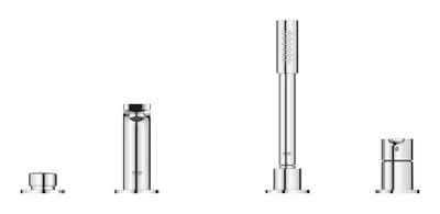 Baterie cada Grohe Lineare 19577001, 1/2'', pe cada, set dus, crom, 19577001