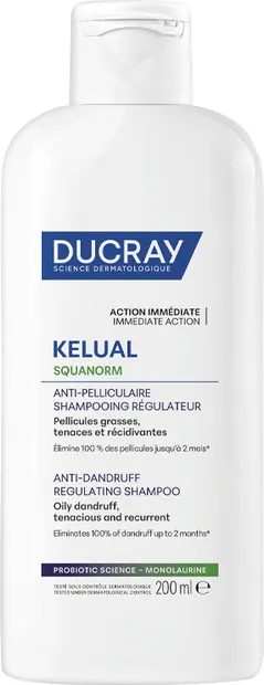 Ducray Kelual Squanorm Șampon de tratament reglator împotriva mătreții grase, 200 ml