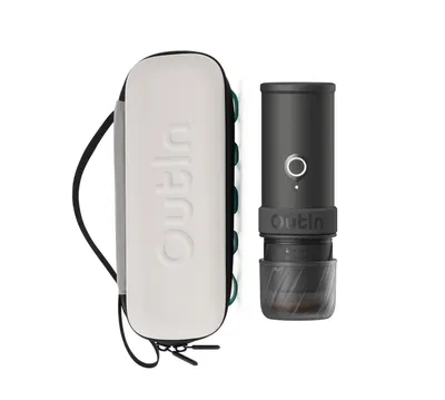 Kit OutIn Nano espressor electric portabil + husă EVA – Gri spațial