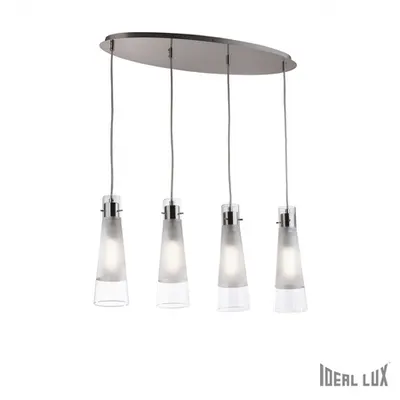 Lustra Kuky Clear, 4 becuri, dulie E27, L:730mm, H:460/1350mm, Crom