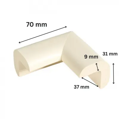 Set 4 protectii colturi pentru mobila Car Boy Safety Galben din spuma 37x70x31x9