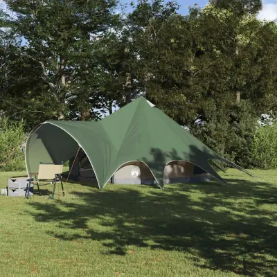 vidaXL Cort Teepee pentru 5 Persoane 5 persoană Verde și gri