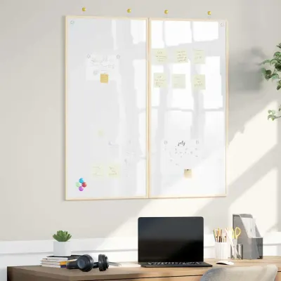 vidaXL Tablă de Anunțuri 100 x 100 x 1,4 cm Lemn masiv de pin Alb