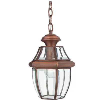 Lampa suspendata Newbury 1 Light Medium Chain Lantern – Aged Copper