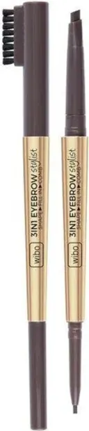 Wibo Creion pentru sprancene 3 în 1 Eyebrow Stylist, 02, 0.4 g