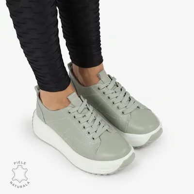 Pantofi casual piele naturala cu talpa inalta CRL1307 BARILLA
