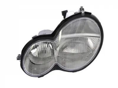 Far stanga (H7, reglaj electric, COUPE, fundal cromat, fundal transparent) MERCEDES Clasa C 2001-2004