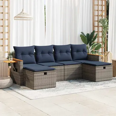 Gossi set mobilier gradina cu perne, 6 piese, gri, poliratan