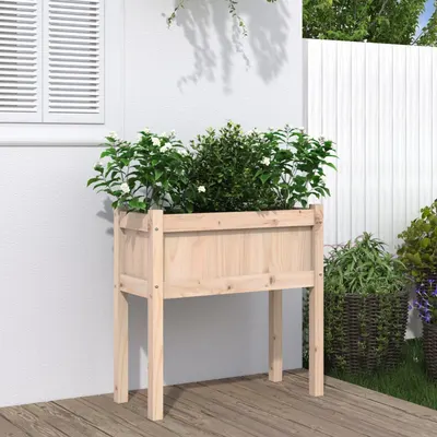 vidaXL Jardinier de grădină cu picioare, 70x31x70cm, lemn masiv de pin