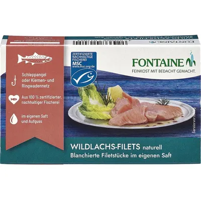 File de Somon Salbatic in Suc Propriu 125g