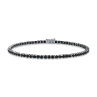 Bratara tennis din aur alb cu diamante negre de 3.35ct