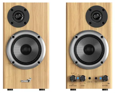 Sistem audio Genius - SP-HF520BT, 2.0, 20W, Bluetooth, Pine wood