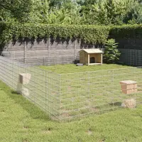 vidaXL Adăpost pentru animale cu 48 panouri, 54x80 cm, fier galvanizat