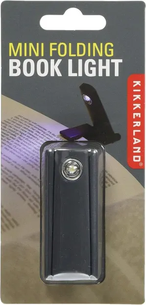 Lampă de citit mică Kikkerland – pliabilă, neagră