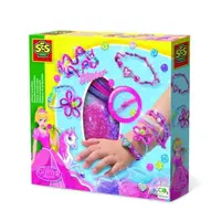 Set creativ pentru copii - Bratari cu margele, sclipici si accesorii decorative