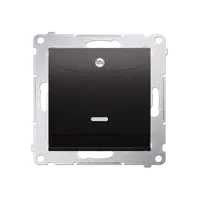 Intrerupatordublu de hotel cu led-2Z , curent nominal 10 (2) A, necesita utilizare releu/contactor, antracit mat metalic