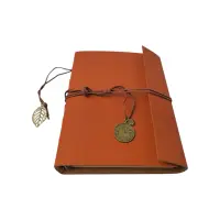 Jurnal tip agendă vintage cu șnur și pandantive metalice - Portocaliu