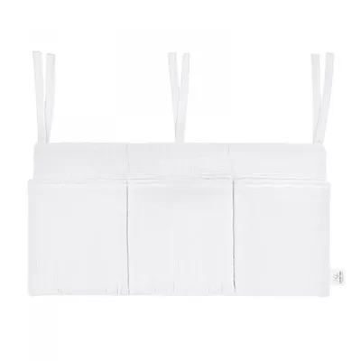 Organizator suspendat din muselina pentru pat, 60 x 30 cm, Little Amy, Alb