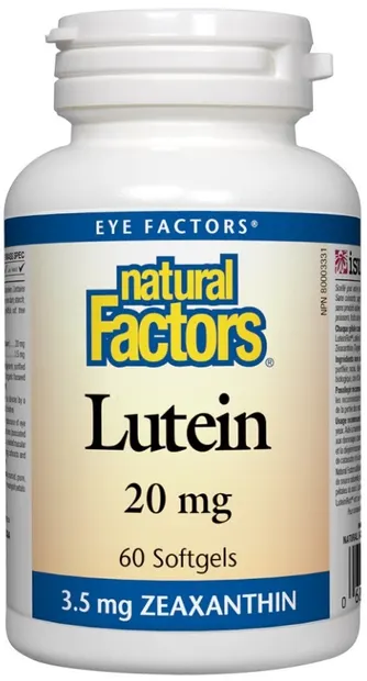Lutein 20 mg, 60 capsule gelatinoase moi, Natural Factors