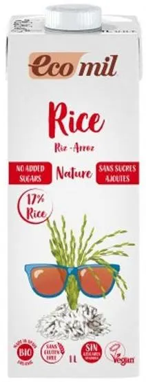 Băutură bio de orez, fără zahăr adăugat, 1 l, Ecomil