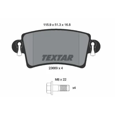 Set placute frana, frana disc TEXTAR 2366901