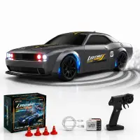 Masina RC Drift 1:43 cu Tractiune Integrala, 4 GHZ, Efecte Luminoase, Gri - Default Title