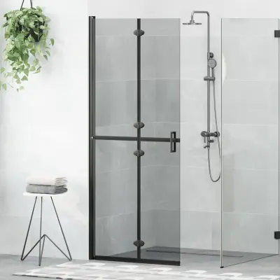 vidaXL Perete de duș Walk-In Negru 80 x 6,5 x 190 cm