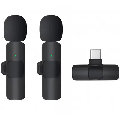 Lavaliera OEM K1, USB-C, Set 2 bucati, Neagra