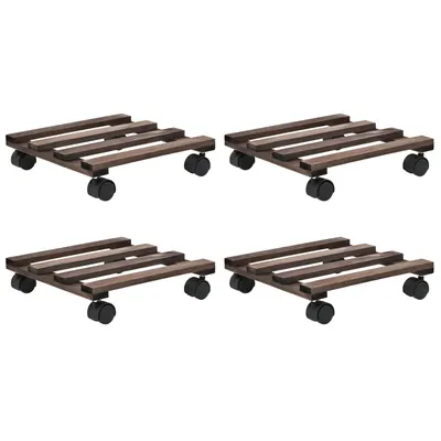 vidaXL Suport cu role pentru plante, 4 buc., 25x25 cm, lemn de cedru
