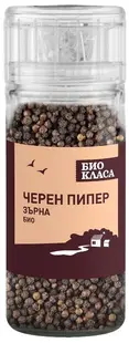Boabe de piper negru, cu râșniță, 50 g, Bio Klasa