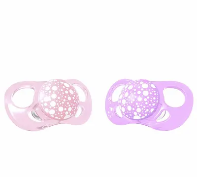 Set 2 suzete Twistshake Pacifier - Roz si mov, 0-6 luni