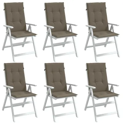 vidaXL Perne scaun spătar înalt 6buc melanj gri taupe120x50x4cm textil
