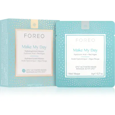 FOREO UFO™ Make My Day mască facială protectoare cu efect de hidratare 7 x 6 g