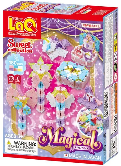 Constructor pentru copii 10 în 1 LaQ Sweet Collection - Magical, 180 piese