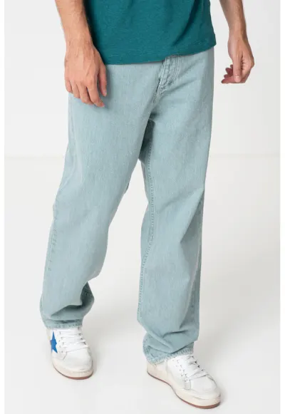 Blugi relaxed fit cu model cu 5 buzunare Nate - Albastru deschis