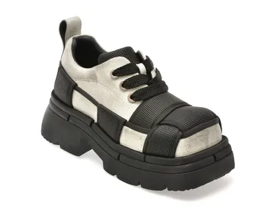 Pantofi sport GRYXX alb-negru, 6882, din piele naturala