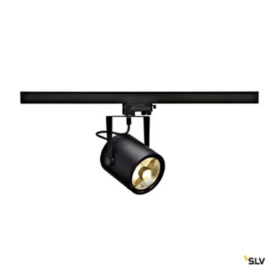 EURO SPOT ES111, circ, negru, GU10, max. 75W, 3-ph. adaptor