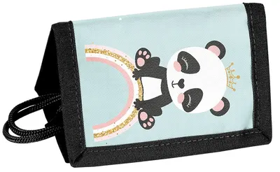 Portofel cu șiret Paso Panda - Rainbow