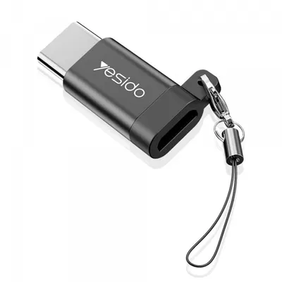 Adaptor Date si Incarcare microUSB - USB-C Yesido GS04, Negru
