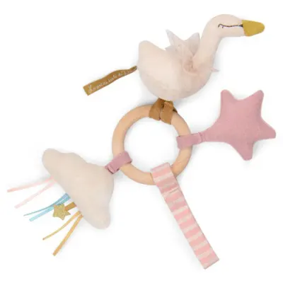 MOULIN ROTY Ring Rattle Swan jucărie zornăitoare 1 buc