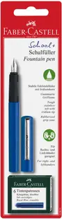 Stilou pentru copii Faber-Castell - Albastru, cu 6 patroane