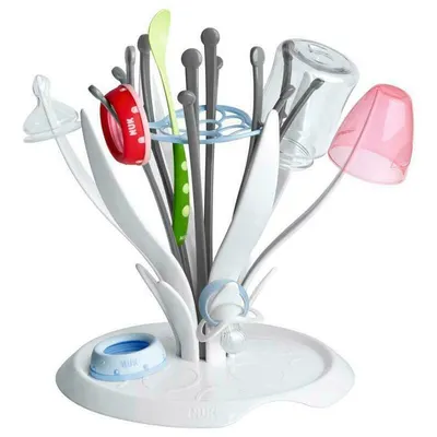 Uscator pliabil, Nuk, Pentru bieroane, suzete si accesorii, Pliabil, Floare, Alb