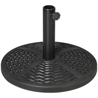 Outsunny Bază de Umbrelă de Grădină Rotundă, Efect de Ratan, Greutate 9,5 kg, Ø45cm, Negru | Aosom Romania